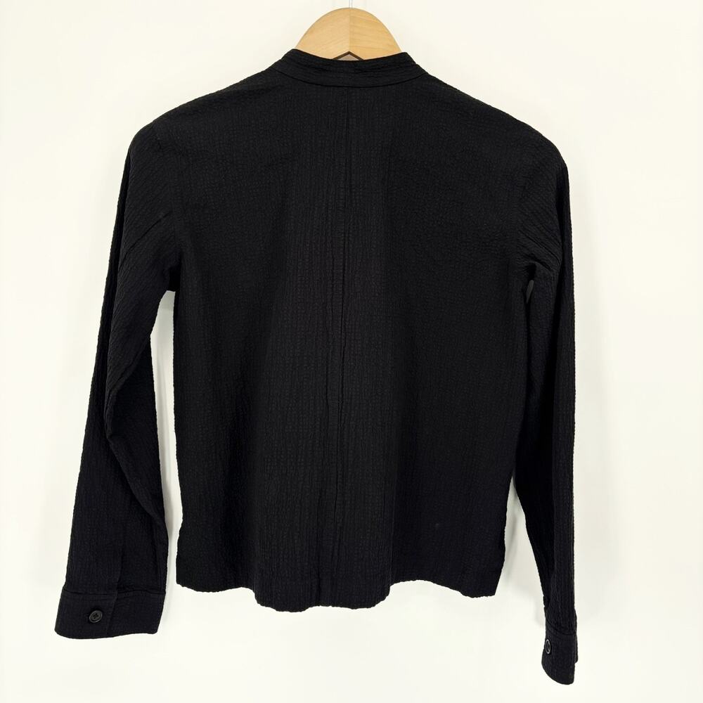 Eileen Fisher Organic Cotton Pucker Shirt Jacket XXS Mandarin Collar Lagenlook - Picture 5 of 8